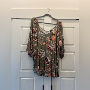 Plus size Bobeau 3/4 sleeve top